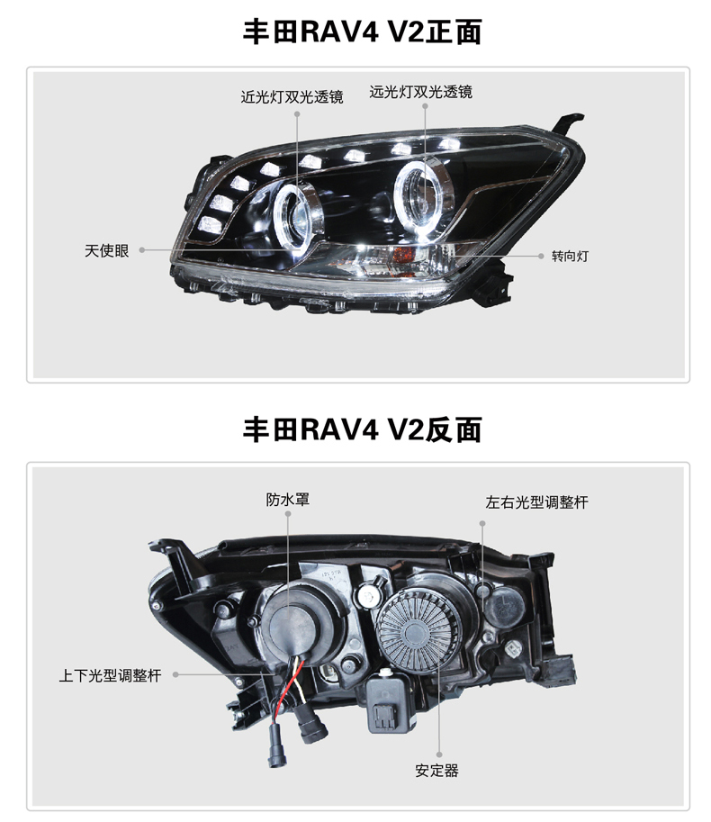丰田RAV4双光透镜大灯总成05