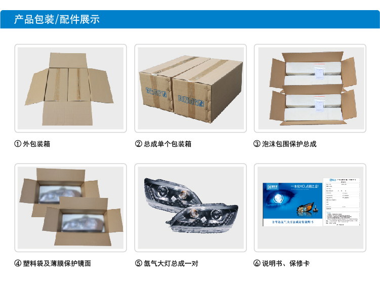 大众12款桑塔纳氙气Q5双光透镜大灯总成 16