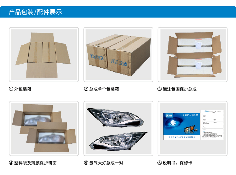 福特福克斯LED日行灯透镜氙大灯总成16